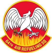 Graphic of the official Heraldry of the 64th Air Refueling Squadron